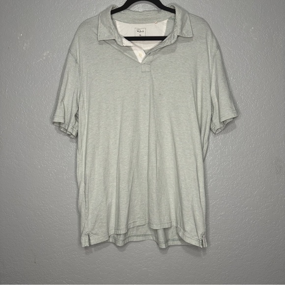 Rails Sebastian Blue Stripe‎ Polo Seafoam Short Sleeve Cotton Summer - Picture 2 of 10